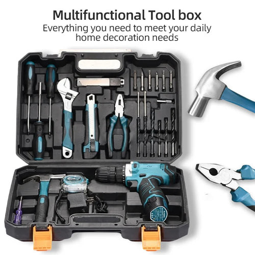 63 Piece ZTEN High-power Lithium Electric Hand Drill Multifunctional Household Hardware Tool Combination Handheld Drill Set